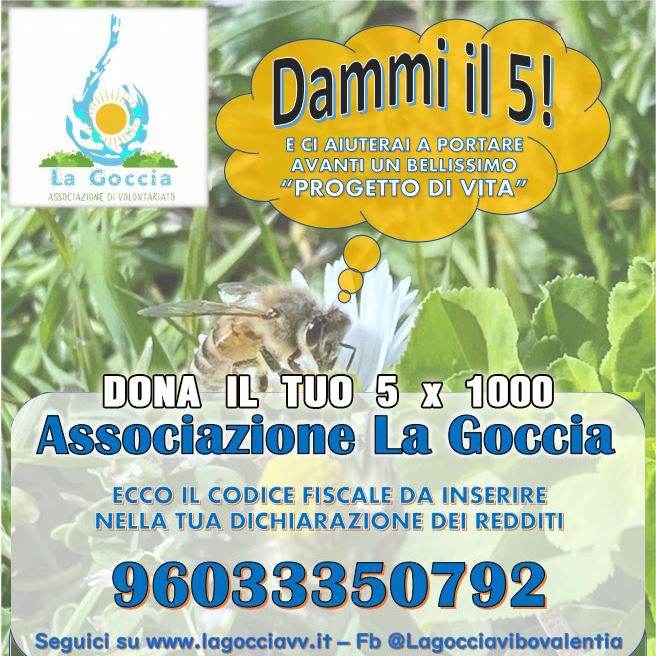 “Dammi il 5!” e dona a La Goccia